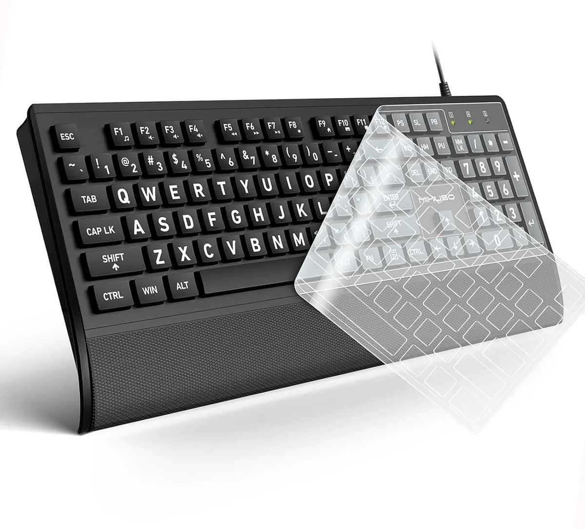 TUKO TUKO Large Print Gaming Keyboard 104 Key Laser Etched Keys — zdjęcie produktu