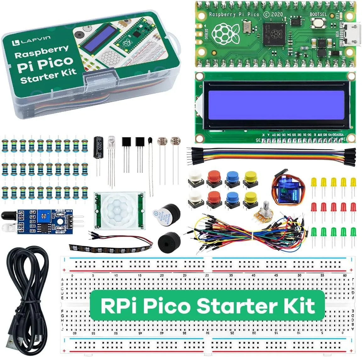 MCDODO MCDODO Basic Starter Kit for Raspberry Pi Pico LCD1602 SG90 — 商品照片