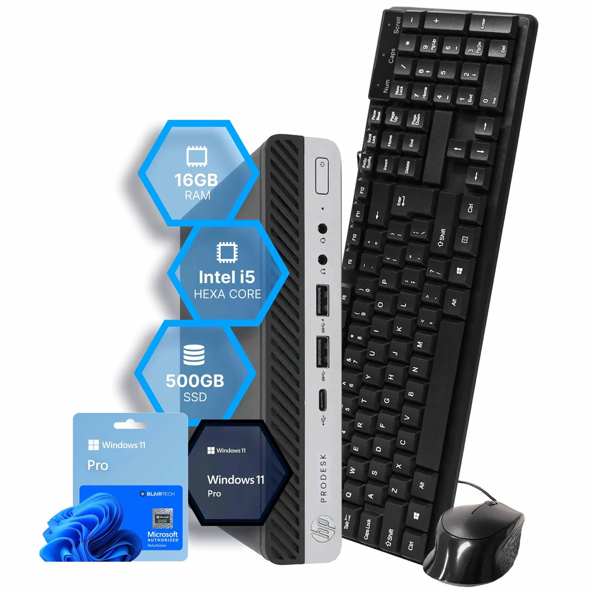 HP HP ProDesk 600G4 Mini PC Intel Core i5-8500T 16GB DDR3 500GB SSD Windows 11 Pro — zdjęcie produktu