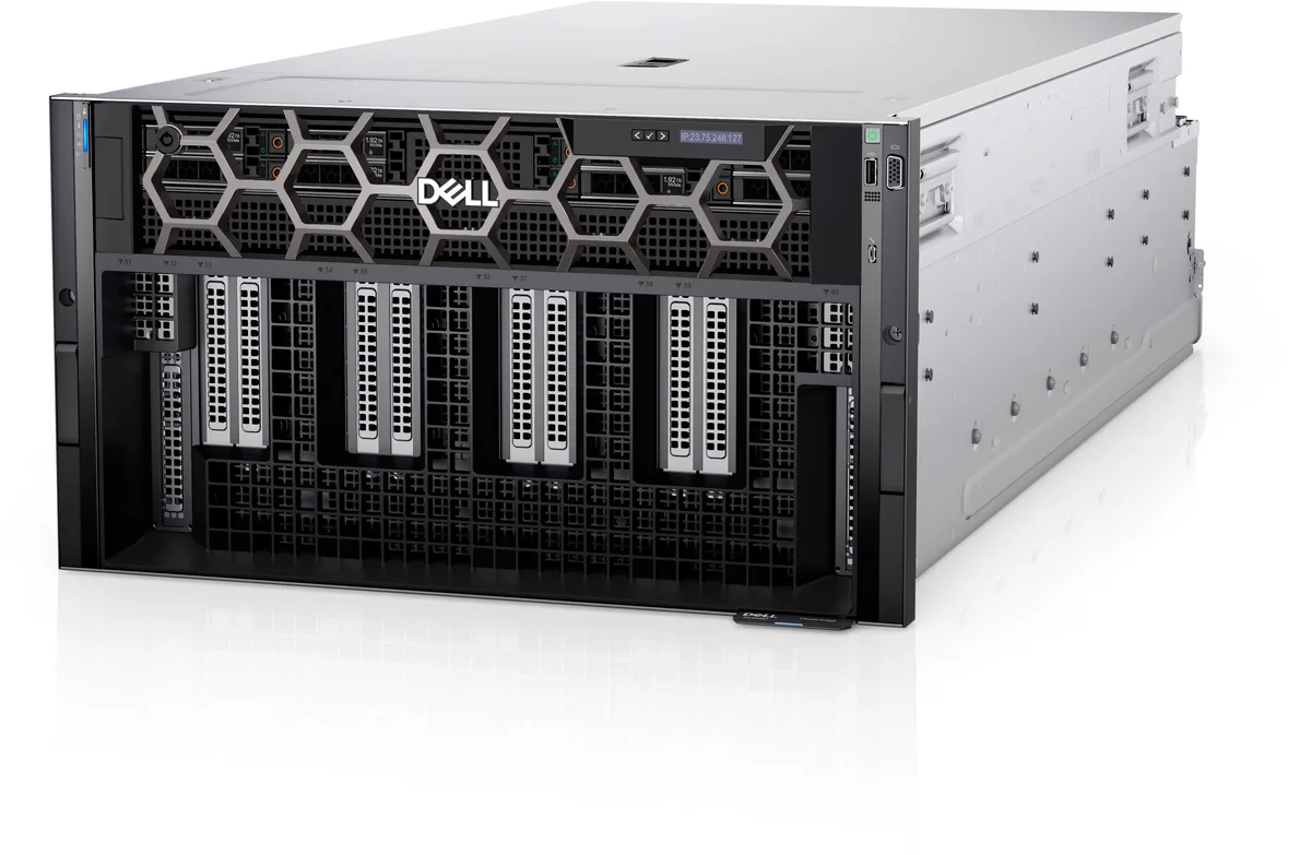 Dell PowerEdge XE9680 6U rack server front view with drive bays