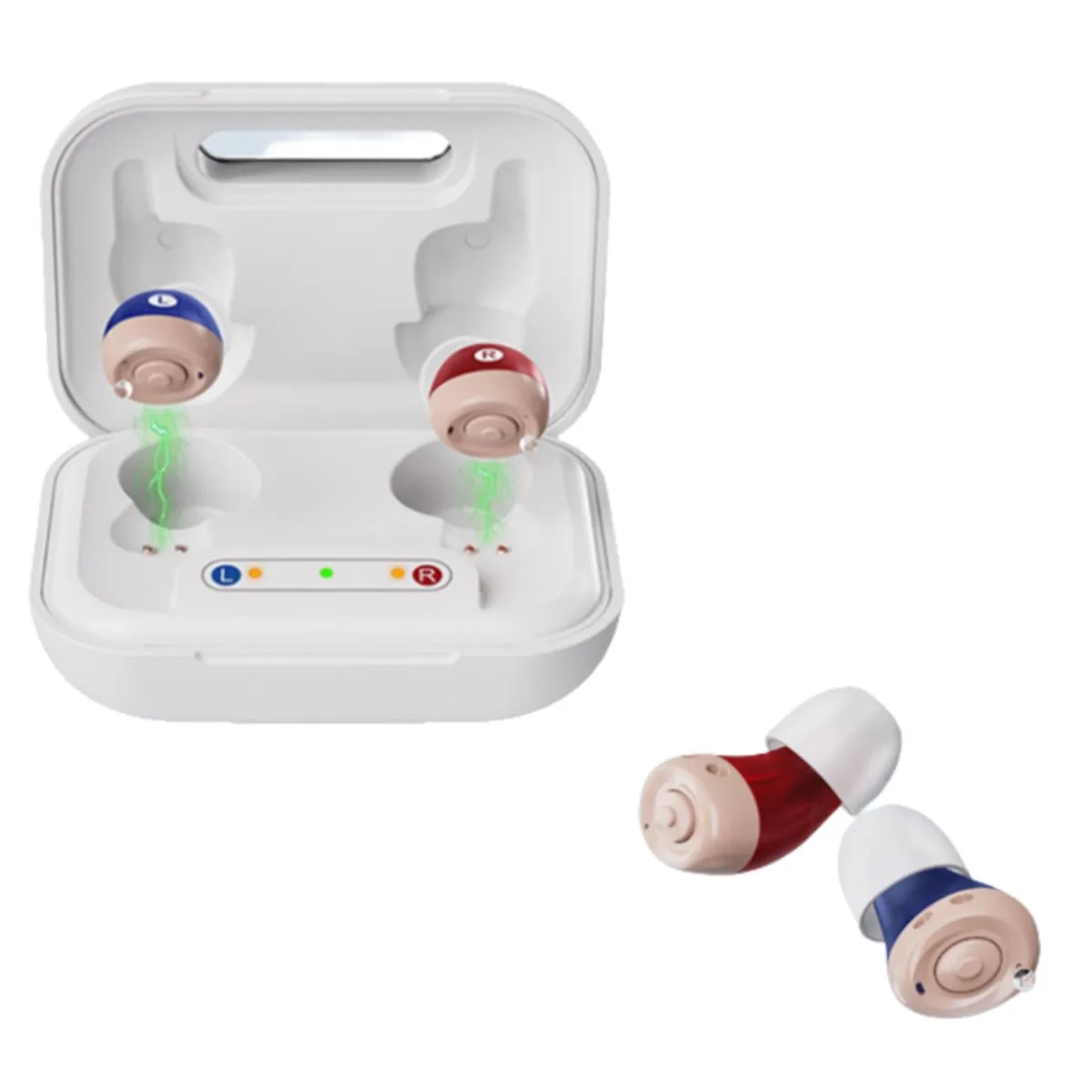 Jinghao Jinghao JH-A490 Ear Care 108dB 16H 60H Case 2.3x1.2cm Red Blue — preces foto