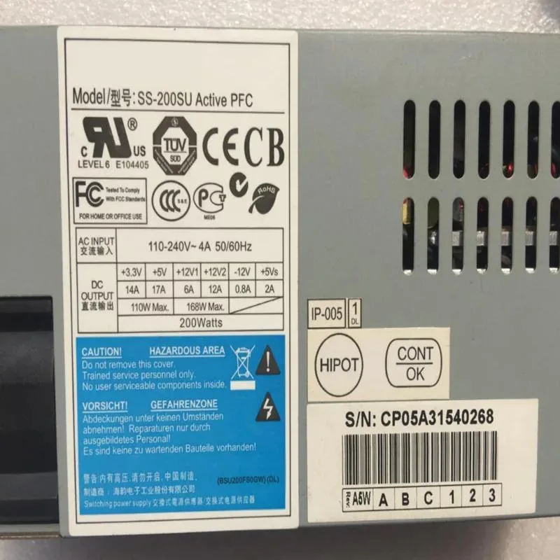 Compact 1U power supply unit with matte black finish and rear fan grille