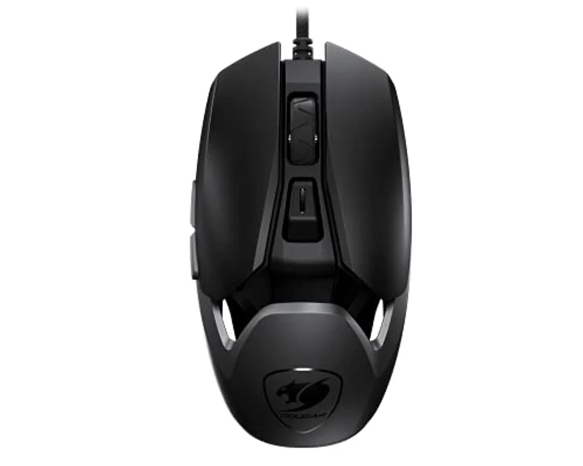 Ambidextrous lightweight gaming mouse with hollow shell design in matte black finish