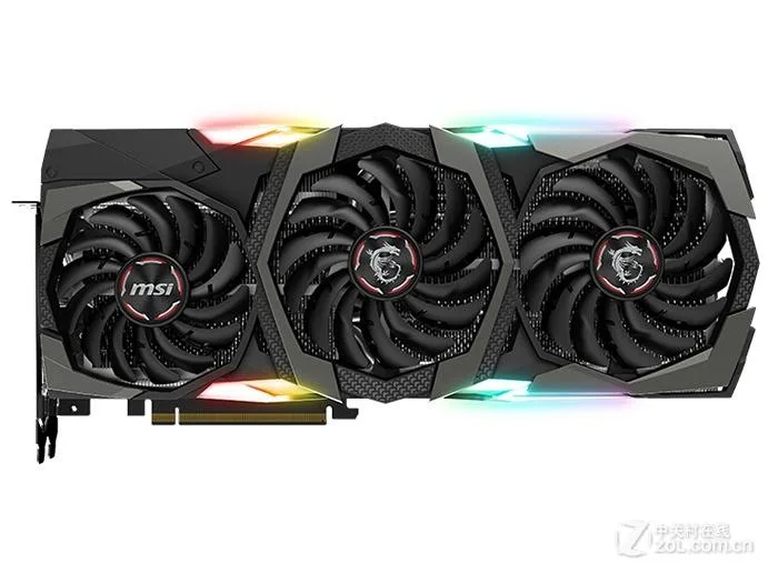 MSI GeForce RTX 2080Ti Gaming X Trio triple-fan graphics card in black and silver