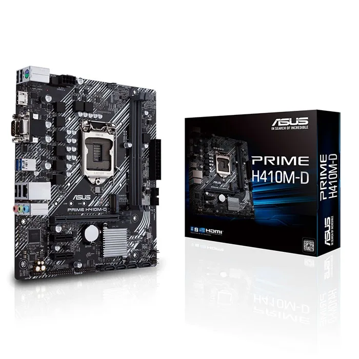 Green Micro ATX motherboard with silver LGA 1200 socket and black DDR4 slots