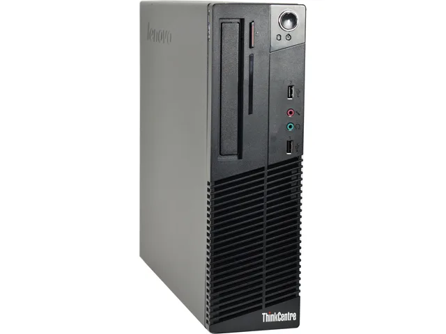 Lenovo M73-SFF small form factor desktop, matte black chassis with DVD±RW slot
