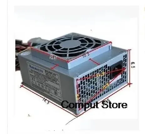 New ATX power supply unit, silver metal enclosure, cooling fan visible