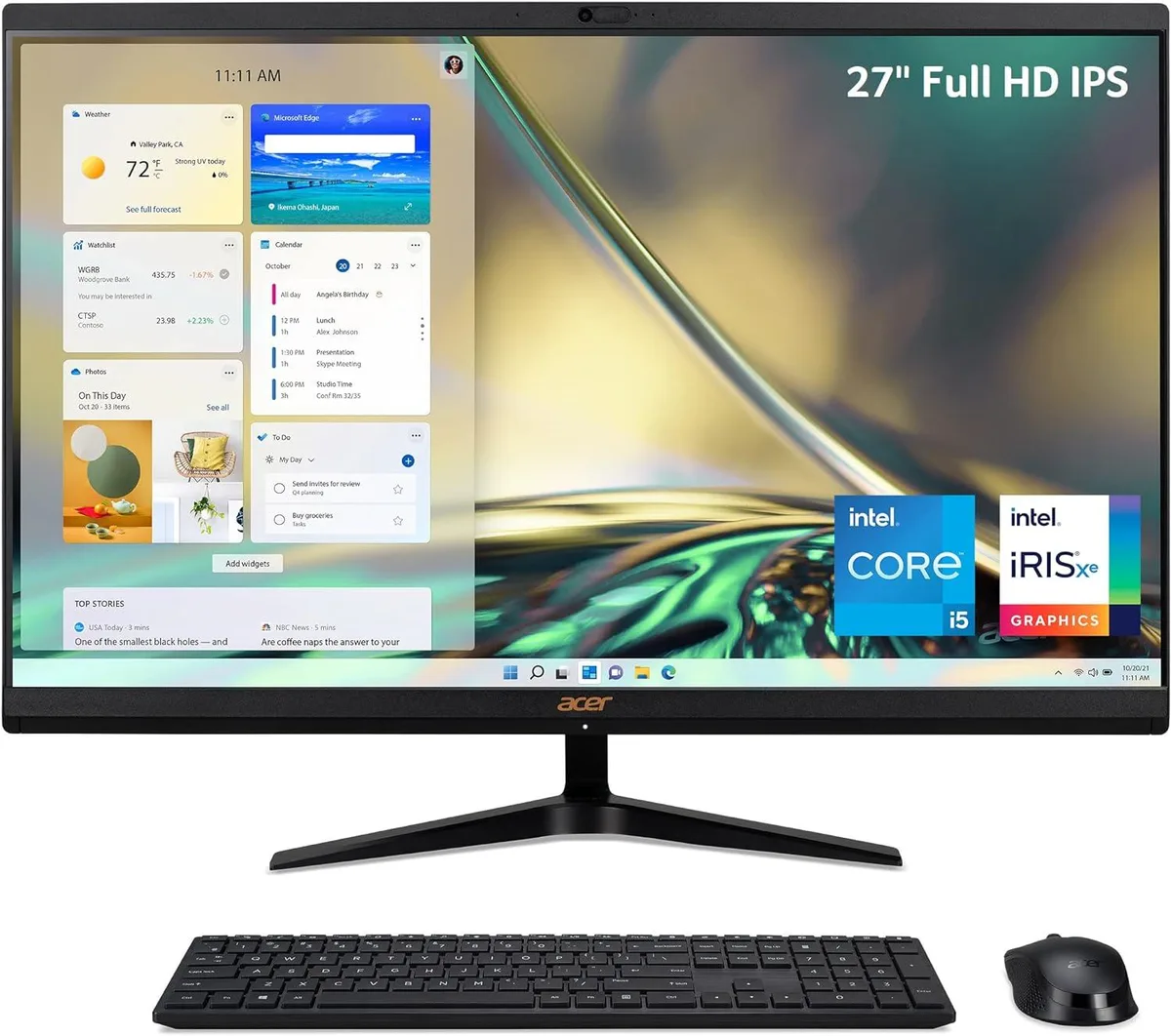 Acer America Acer America Aspire C27 27" FHD Core i5-1235U 16GB DDR4 512GB SSD all-in-one PC — tuotekuva