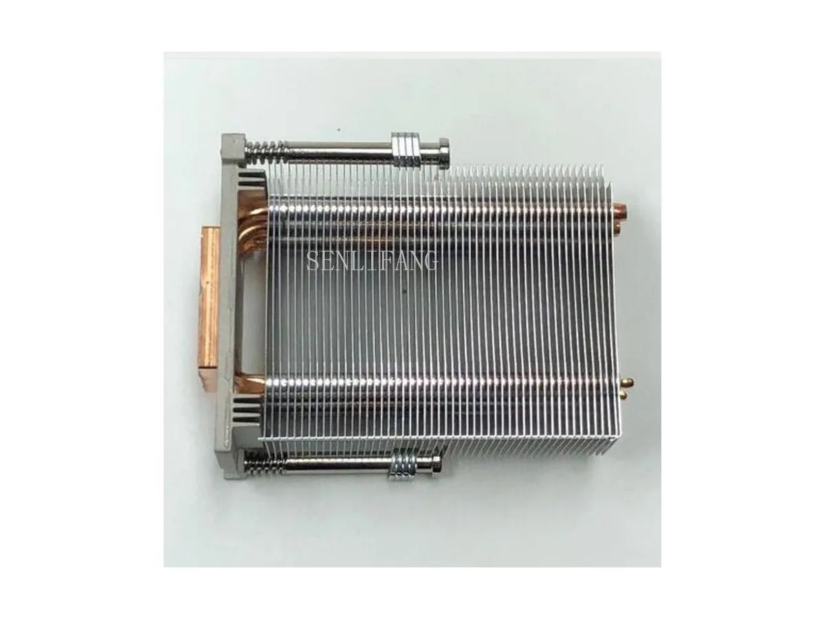 Aluminium server CPU heatsink with fin stack and mounting brackets