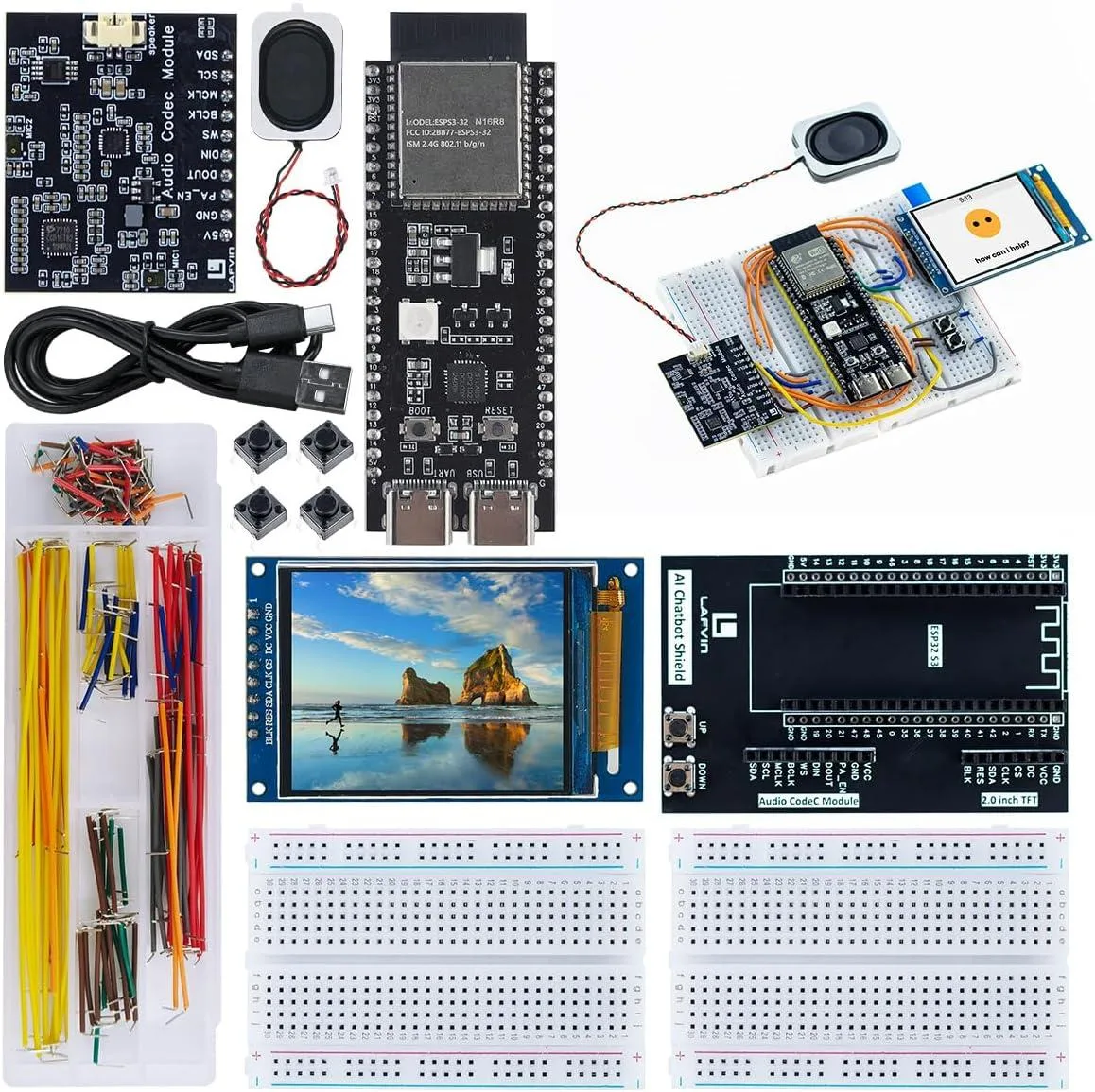 MCDODO MCDODO ESP32-S3 AI Chatbot Kit 2 inch TFT 512KB SRAM 16MB Flash — 제품 사진