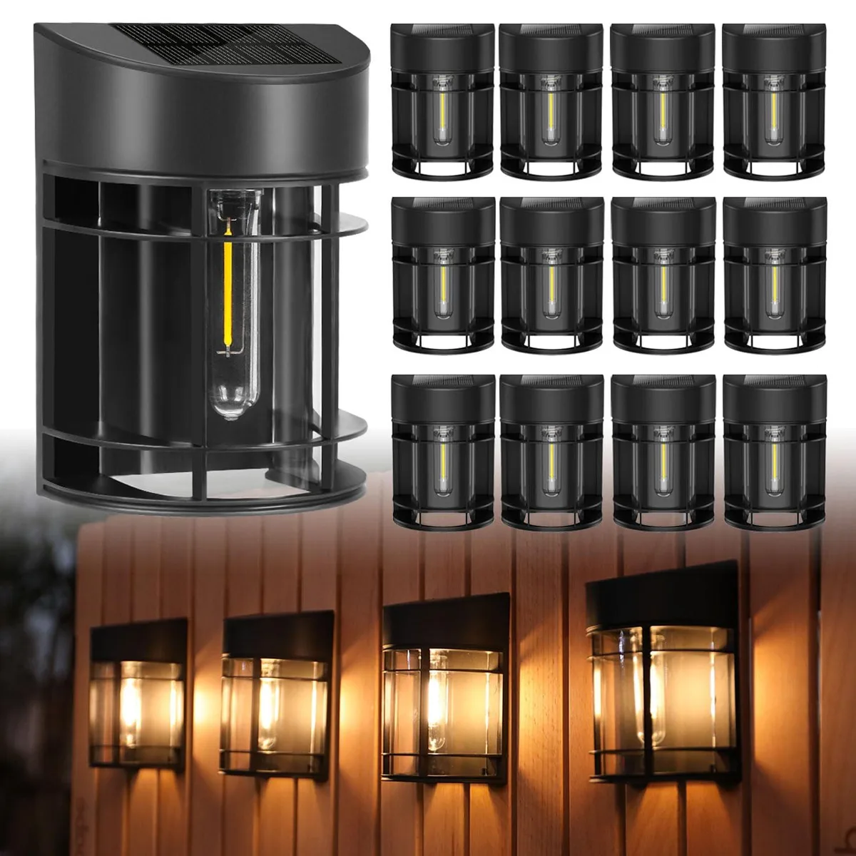  SL012 12 pack solar fence lights landscape lighting — fotografia produktu