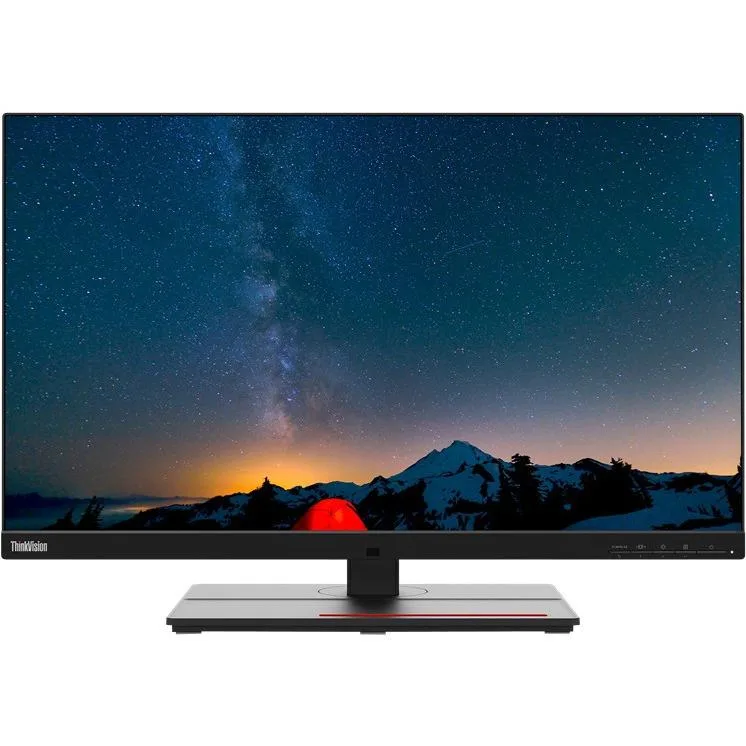 27 inch Raven Black monitor with thin bezels on a stand