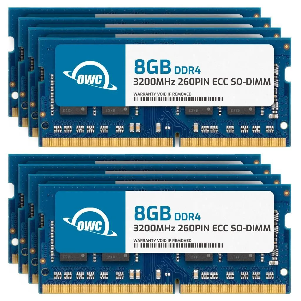 OWC OWC 64GB (8x8GB) DDR4 3200MHz ECC SO-DIMM laptop RAM — fotografie produktu