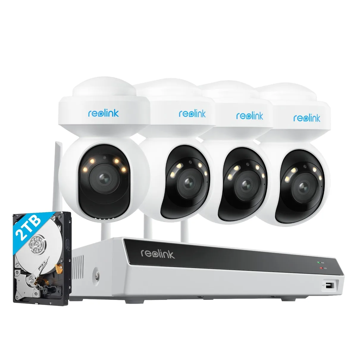 Reolink Reolink RLK12-800WPT4 4K 8MP Wi-Fi 6 Surveillance Security System 12-Channel NVR 2TB 4 Cameras — product photo