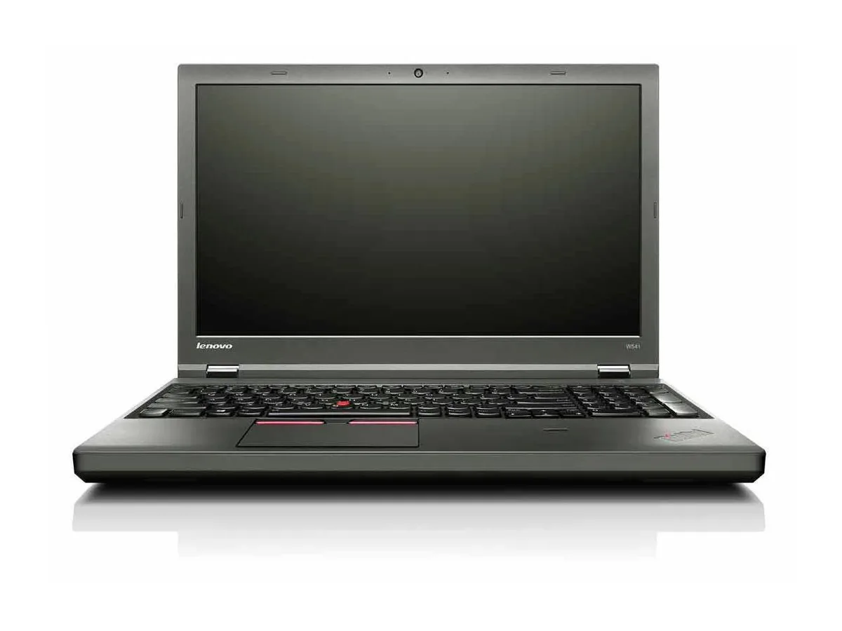 Black ThinkPad W541 mobile workstation laptop closed showing matte finish and red TrackPoint nub