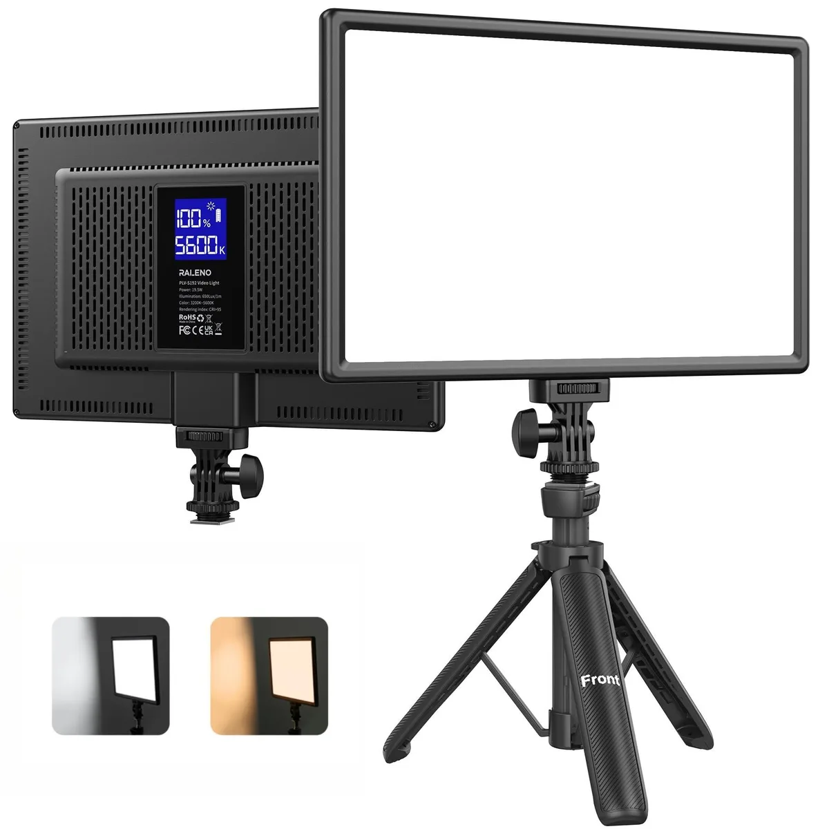 RaLeno PLV-S192 13" LED Video Light 8000mAh 19.5W 650Lux CRI>95 2500-6500K — zdjęcie produktu