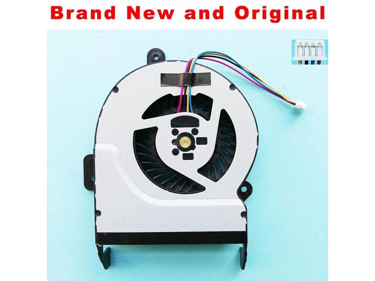 Small black CPU cooling fan 14mm thick with wire connector