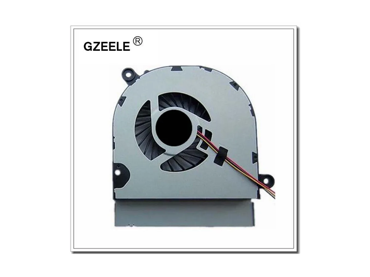 Laptop CPU cooling fan with copper heatsink and black plastic frame