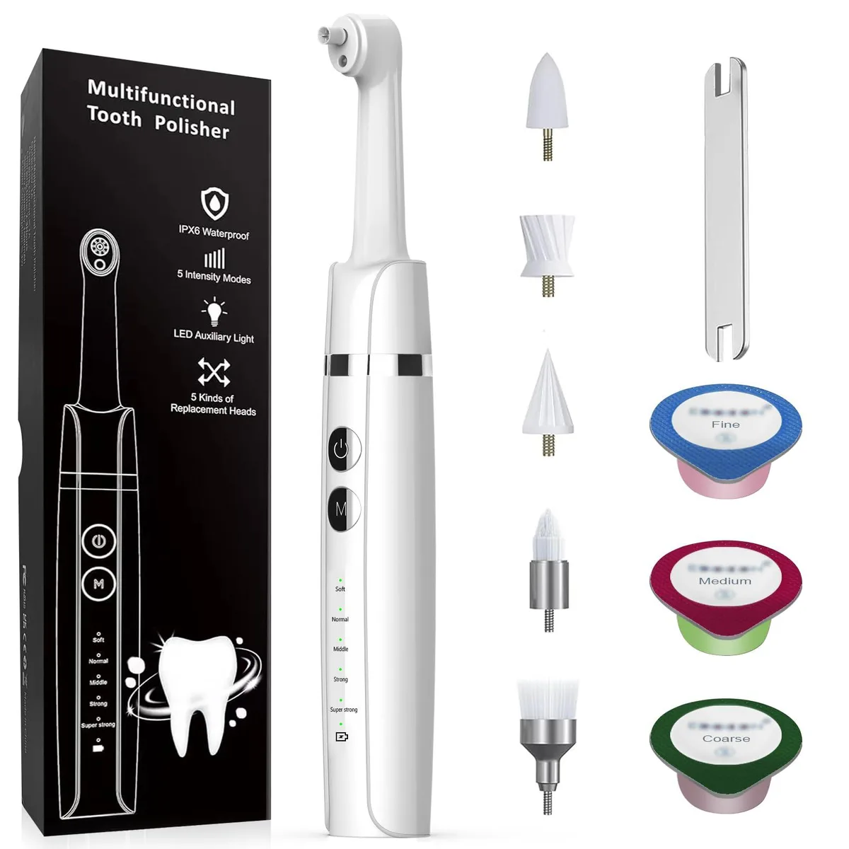  Waterpik WD-JY-B01 Oral Care Rechargeable 5 Speed 6 Heads White — product photo