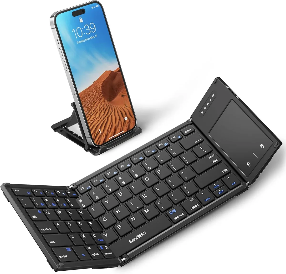 TUKO TUKO Foldable Bluetooth 5.1 Keyboard with Touchpad, 110 Keys, 13.5 x 4.5 in — toote foto