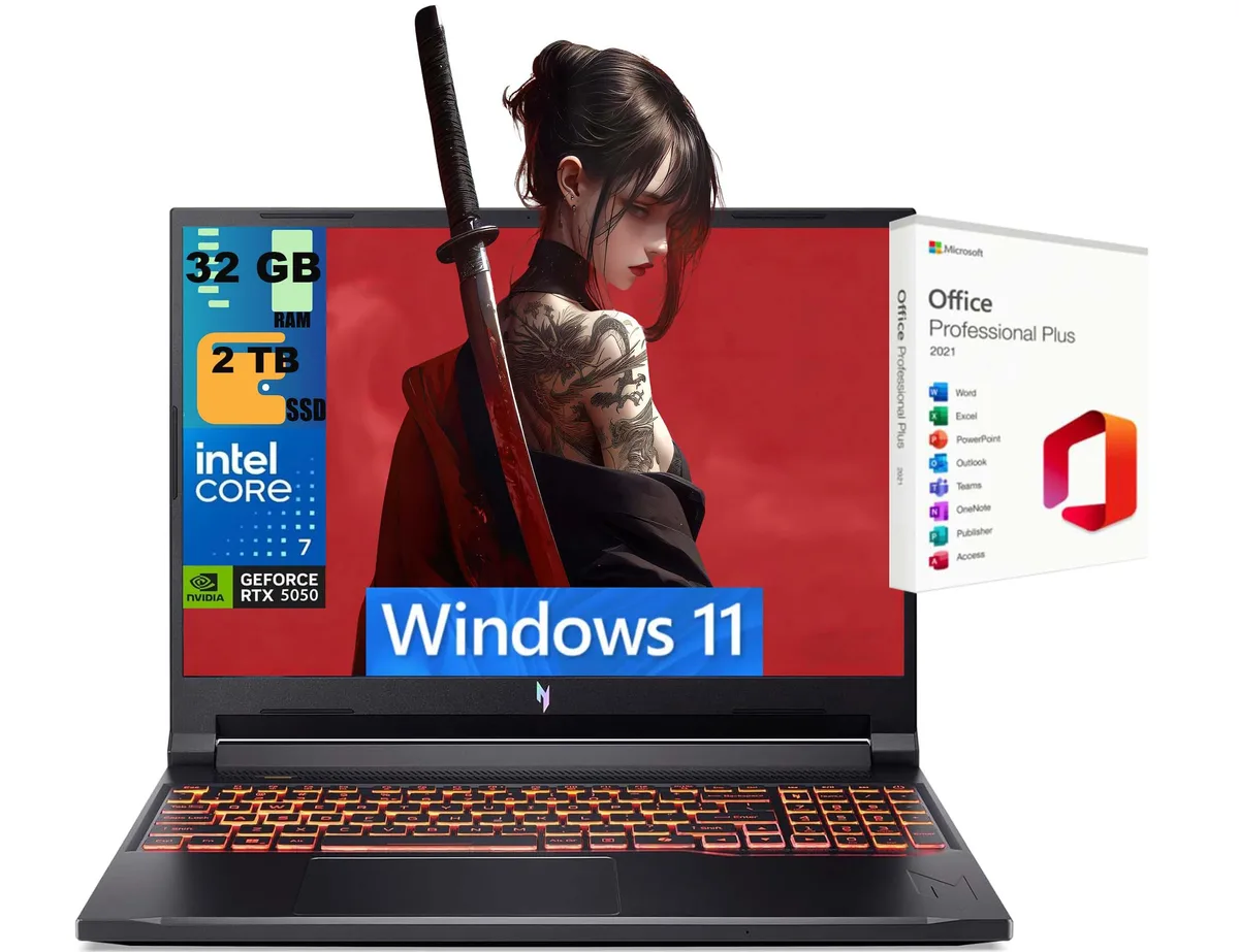 Black 16 inch Acer Nitro V 16 gaming laptop closed lid matte finish
