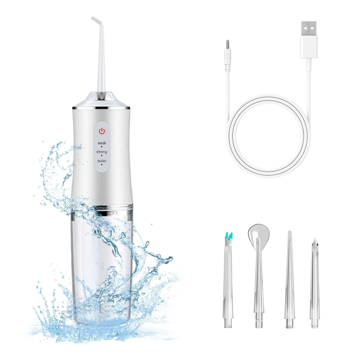 Waterpik WZCQ24 cordless water flosser 80-120 PSI 300 ml 4 tips — product photo