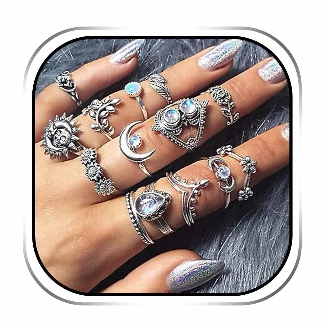  Edary ring72 13-piece stackable midi ring set — product photo