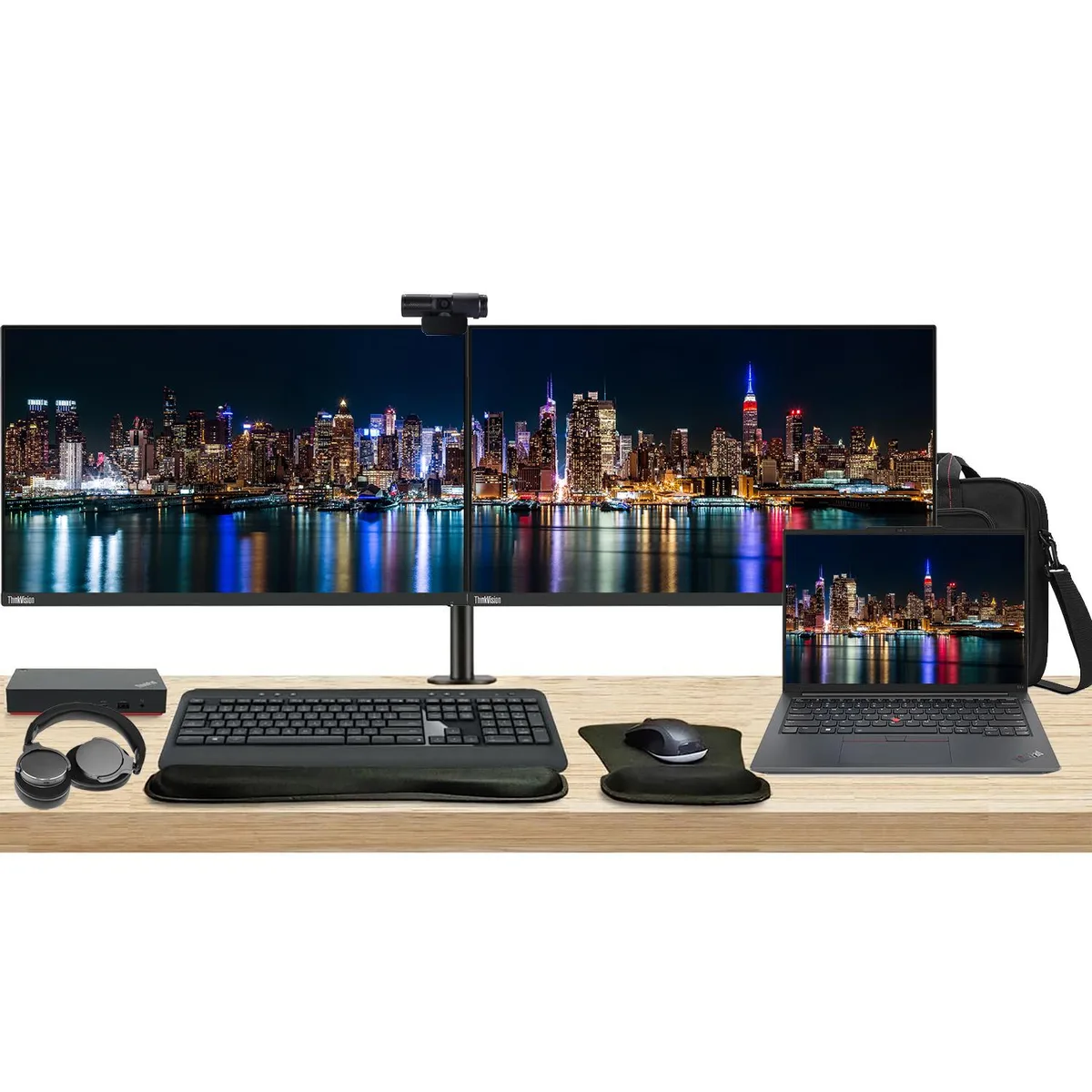Lenovo Lenovo ThinkPad E14 Gen 5 14" Ryzen 5 16GB 256GB SSD Dual 24" Monitor Bundle — foto do produto