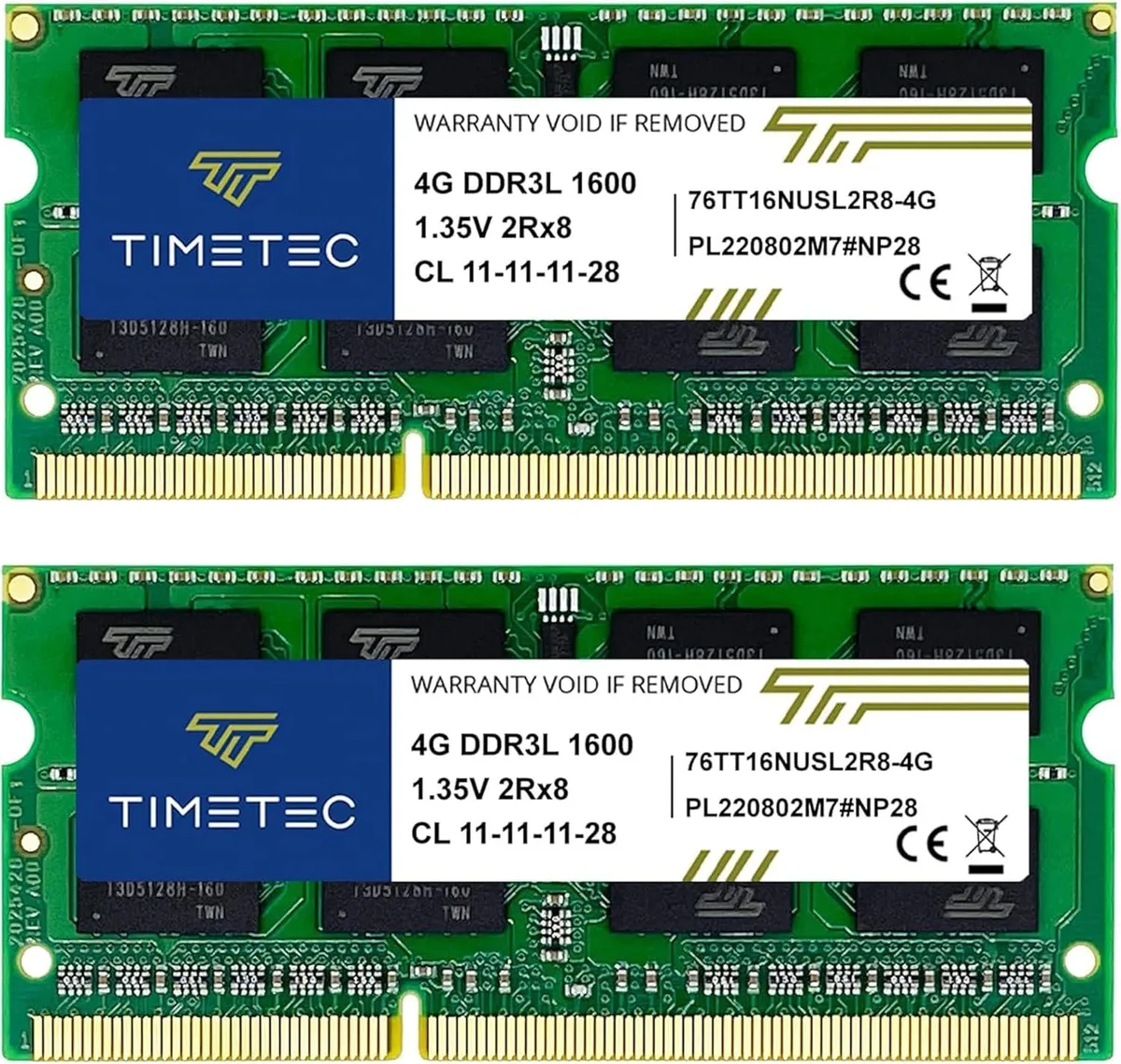 Timetec Timetec 8GB Kit (2x4GB) DDR3L/DDR3 1600MHz CL11 1.35V/1.5V 204-Pin SODIMM Laptop RAM — fotografia produktu