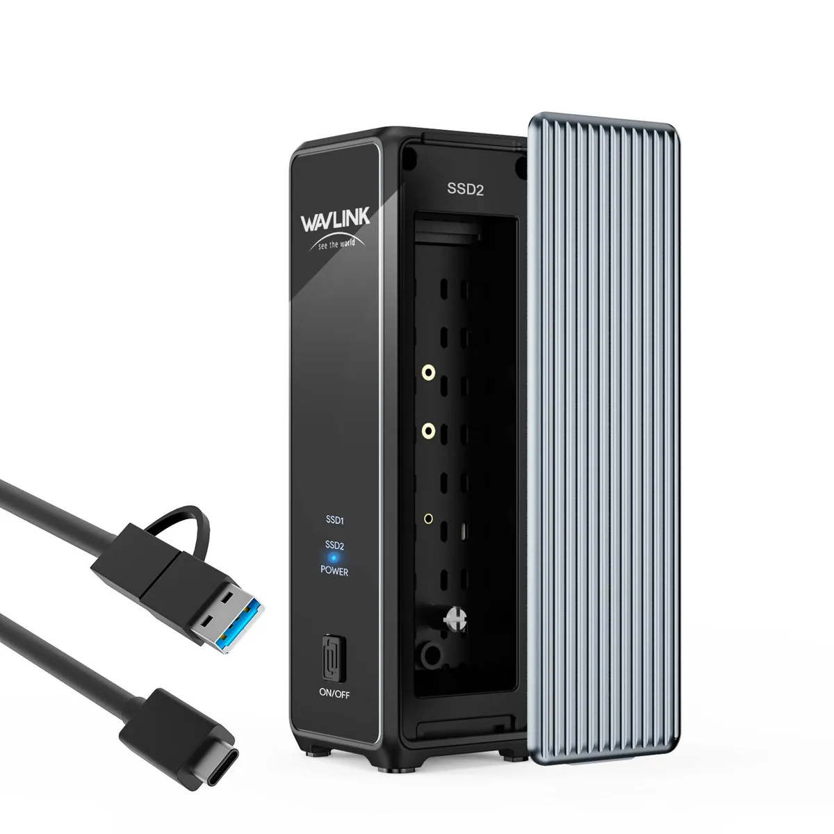 Wavlink Wavlink RapidFire U2DA Dual M.2 NVMe Enclosure 20Gbps Gray — Produktfoto