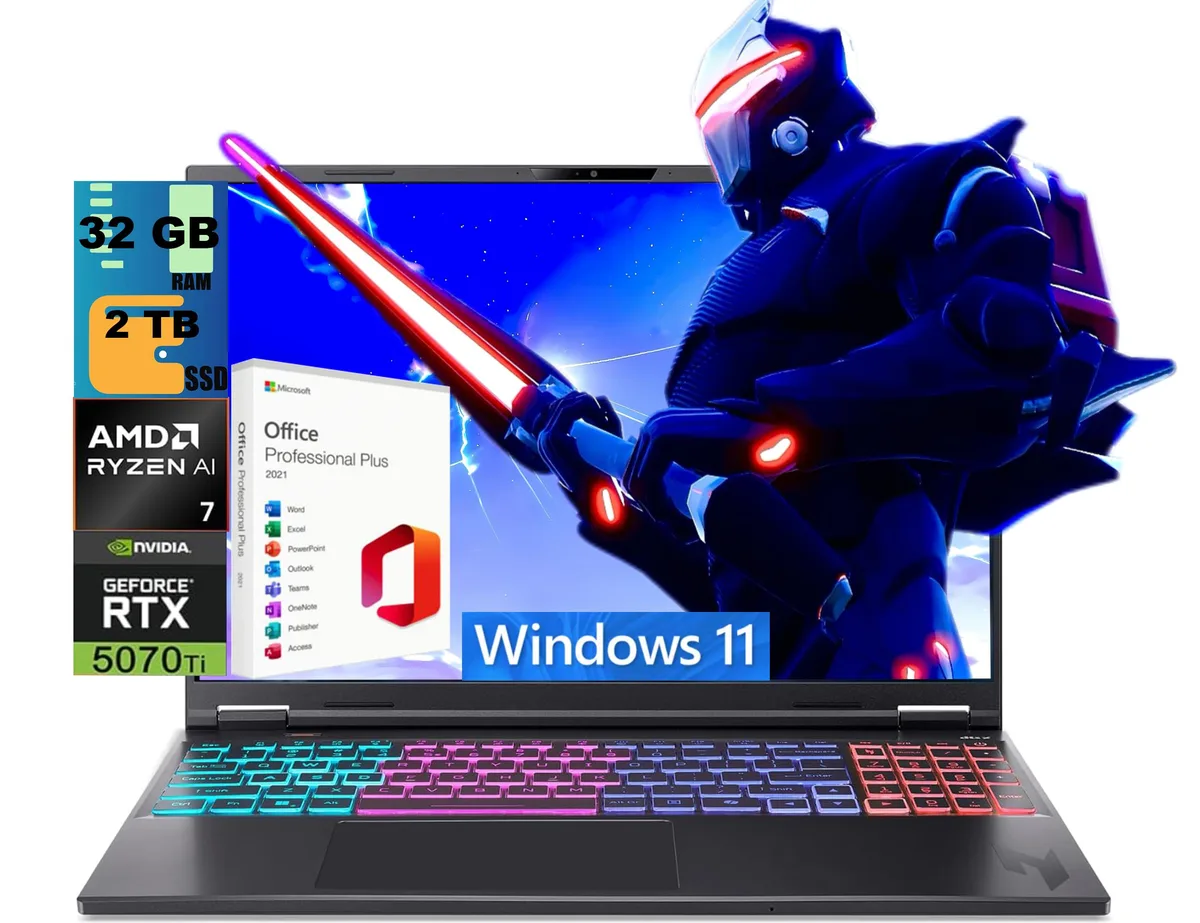 Black 16 inch gaming laptop closed lid matte finish