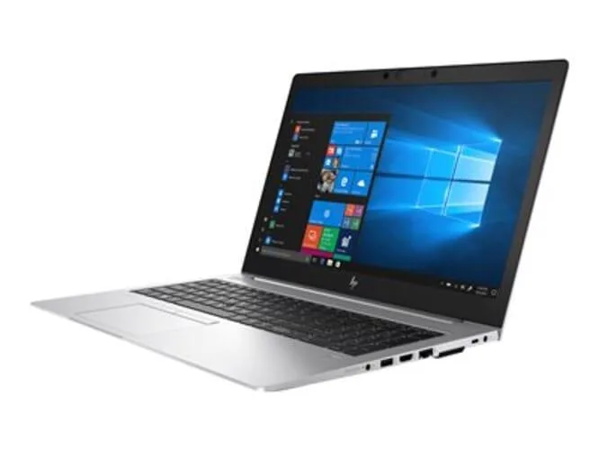 Silver 15.6 inch laptop closed on a plain background
