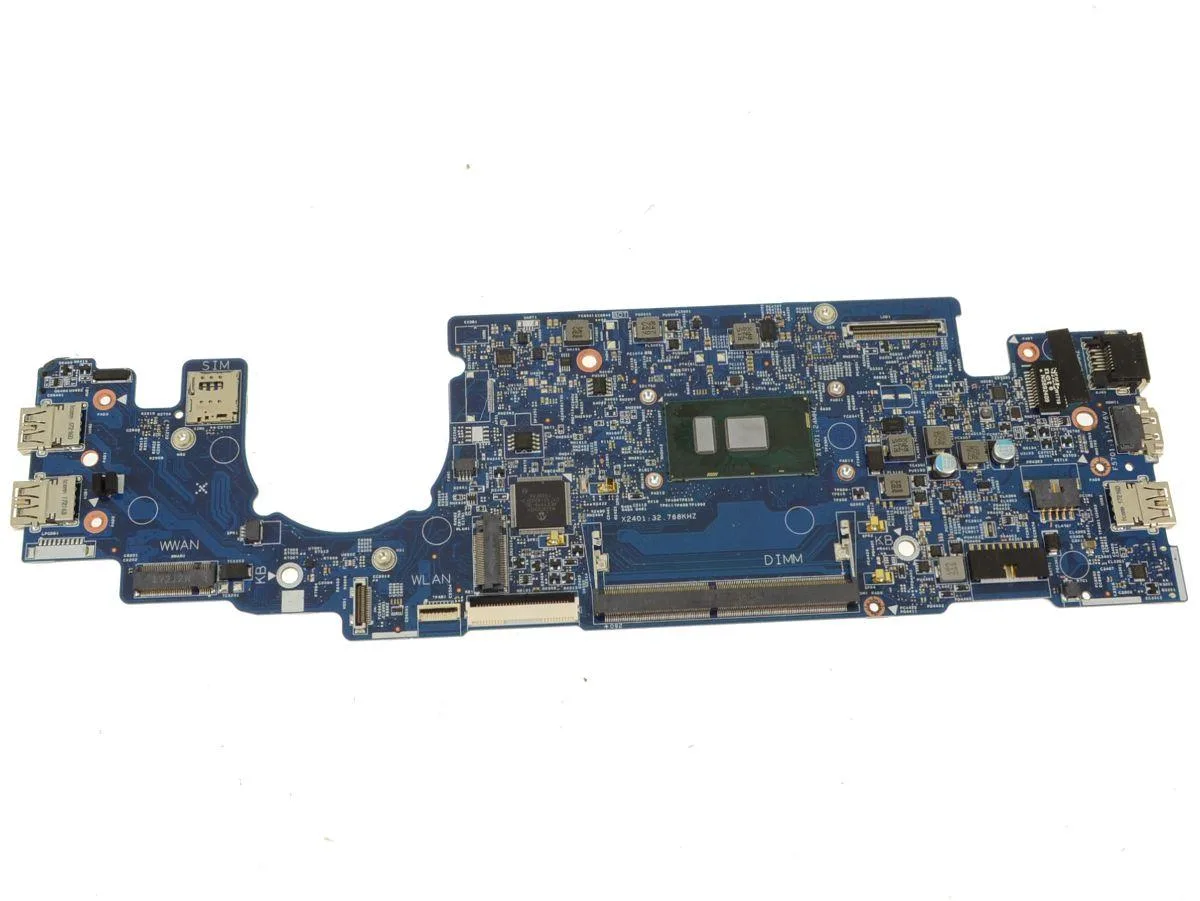 Green Dell laptop motherboard with integrated i5 CPU, part 63JCX