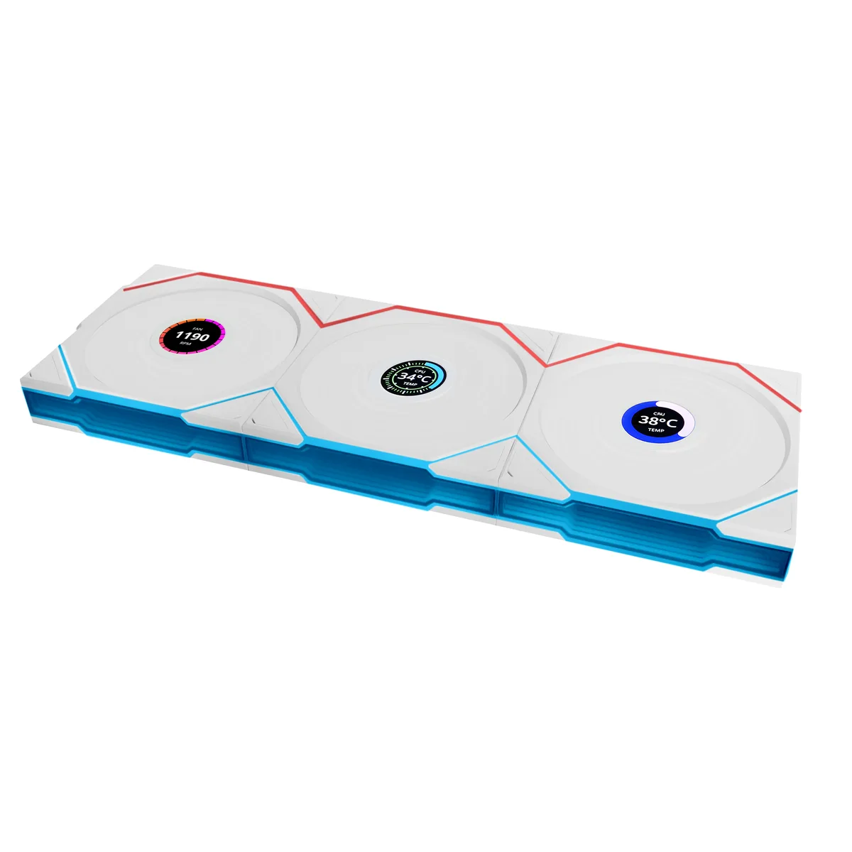 Lian Li Lian Li UNI Fan TL LCD 120 Wireless Triple Pack White 12TLLCD1W3W — product photo