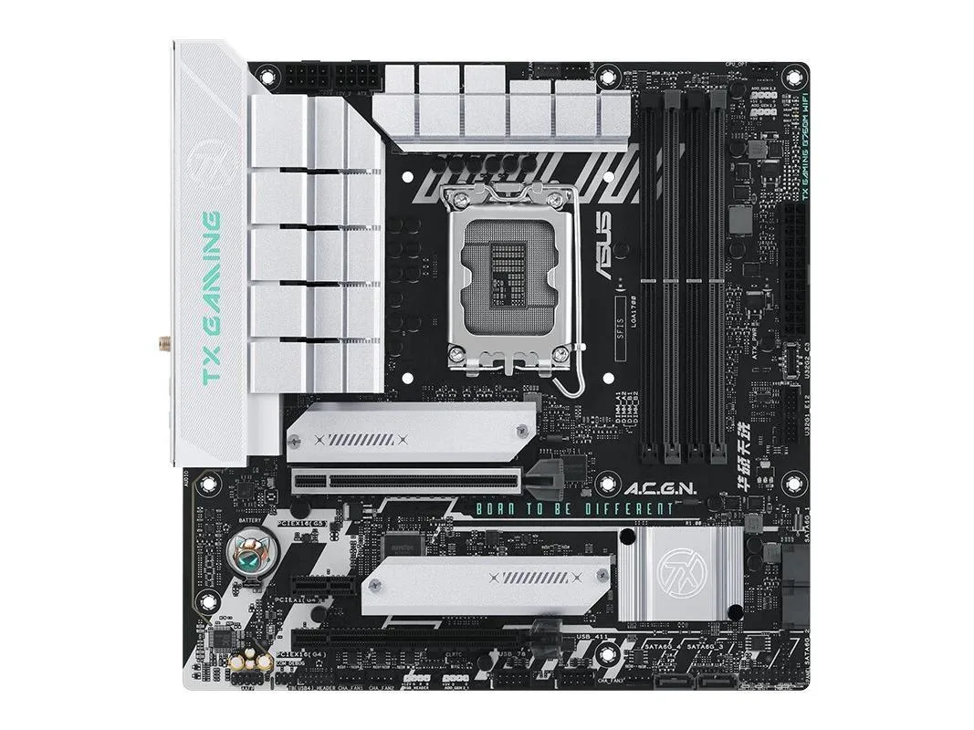 Green Micro ATX motherboard with silver heatsinks and black I/O shield