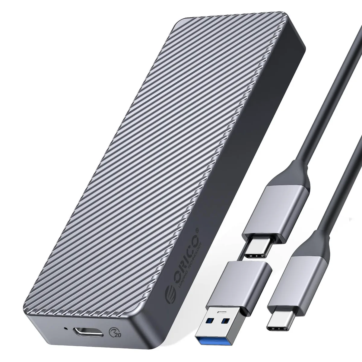 Orico Orico M.2 NVMe Enclosure 20Gbps USB 3.2 Aluminum Gray — 商品写真