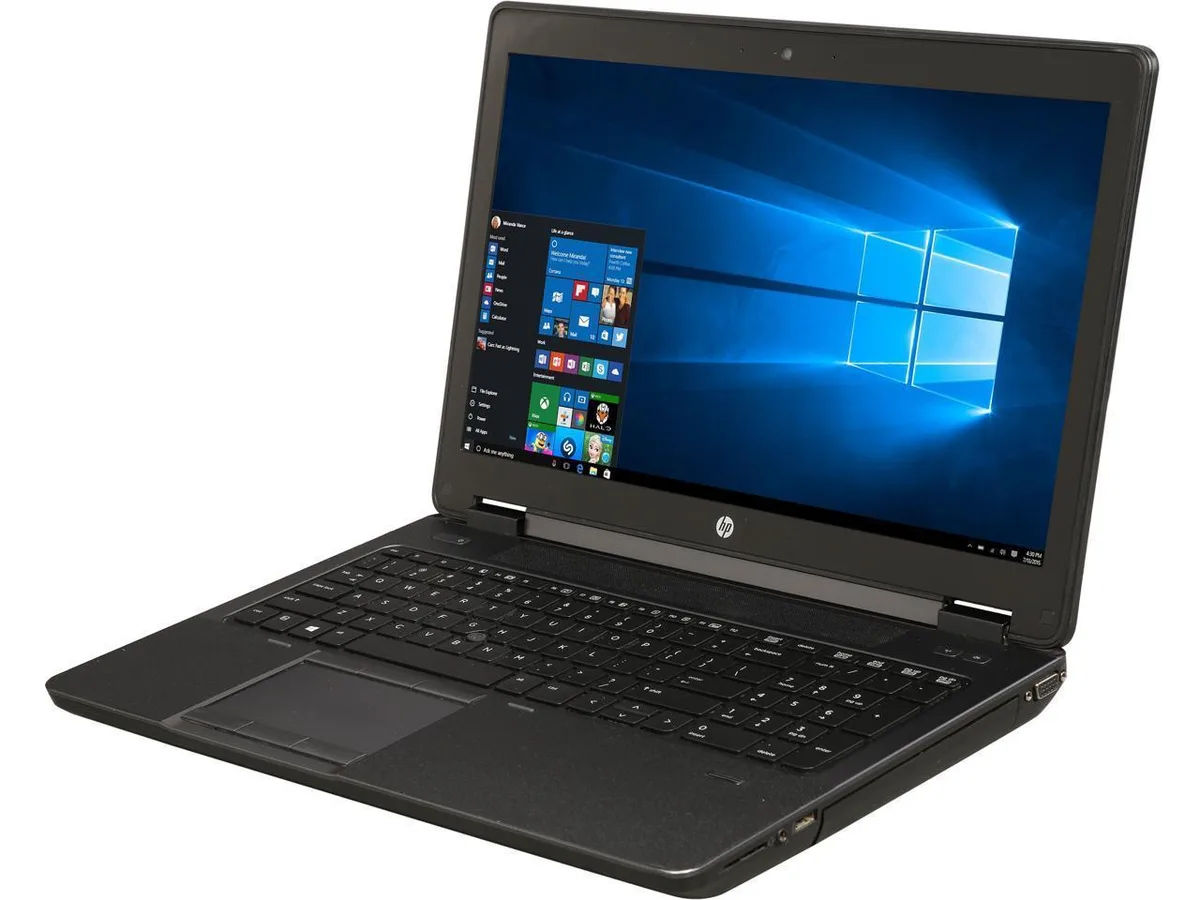 Silver 15.6 inch mobile workstation laptop with full keyboard
