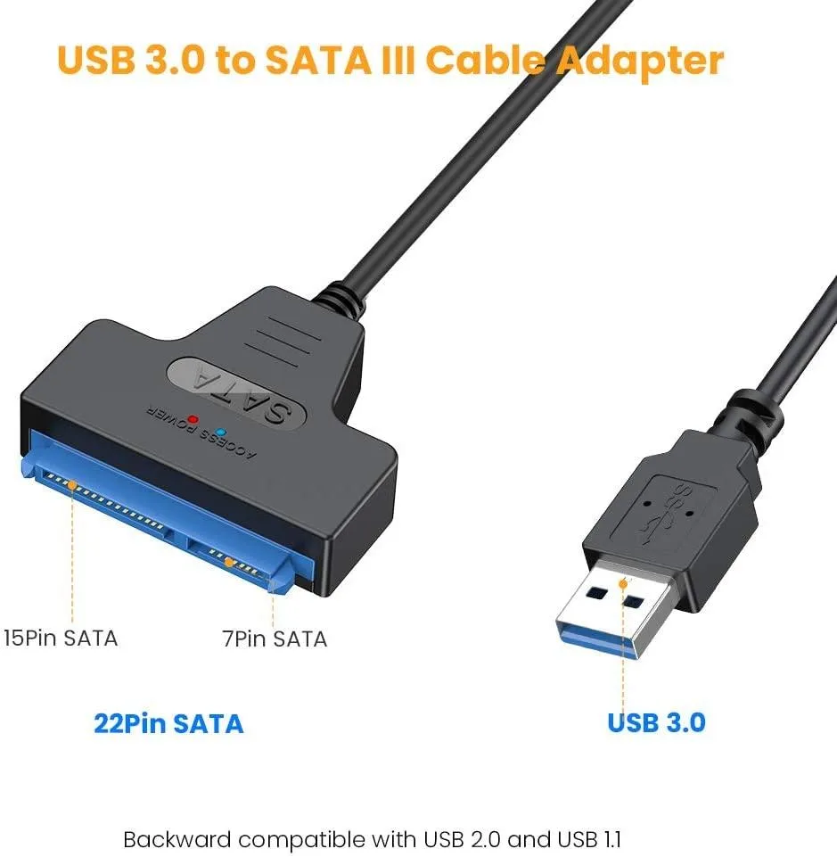 SoNNeT USB 3.0 to SATA 22-pin Adapter for 2.5" HDD Black — 제품 사진