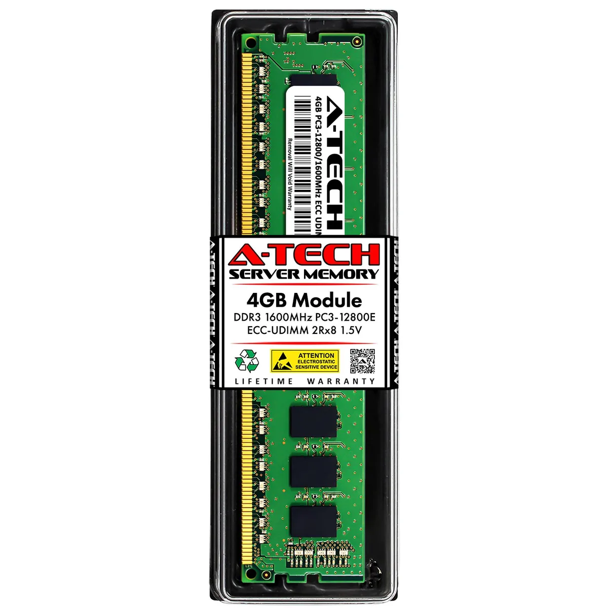 A-Tech A-Tech 4GB DDR3 1600 ECC UDIMM 2Rx8 1.5V 240-Pin Server RAM — photo du produit