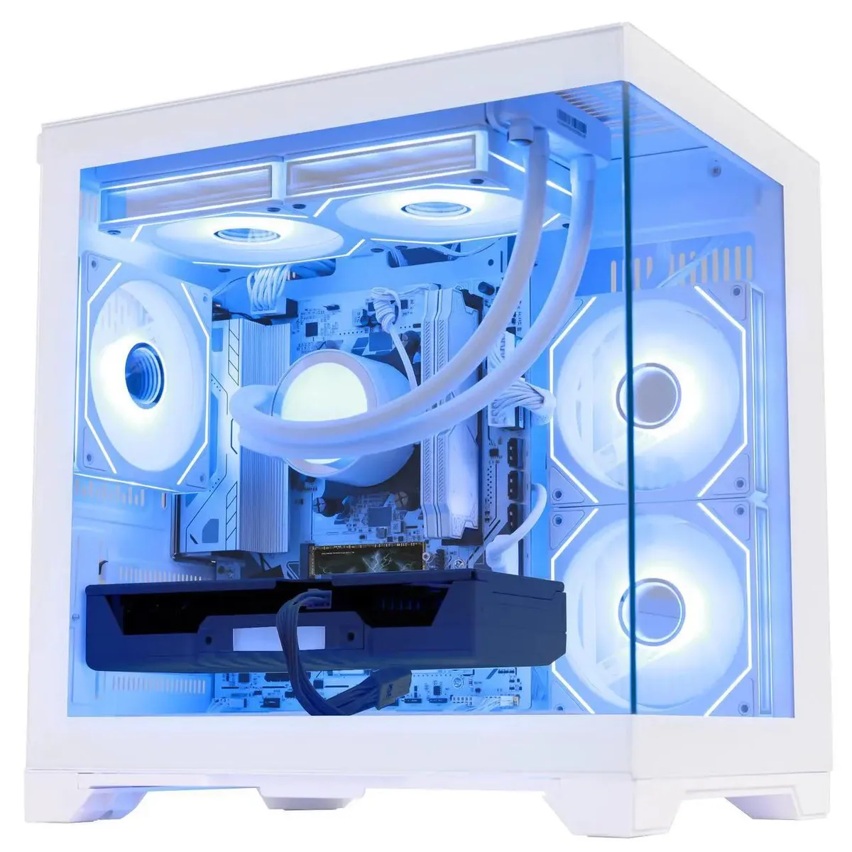 Hoengager Hoengager AMD Ryzen 7 7800X3D RTX 5050 16GB DDR5 3TB SSD Liquid Cooler White Gaming PC — product photo