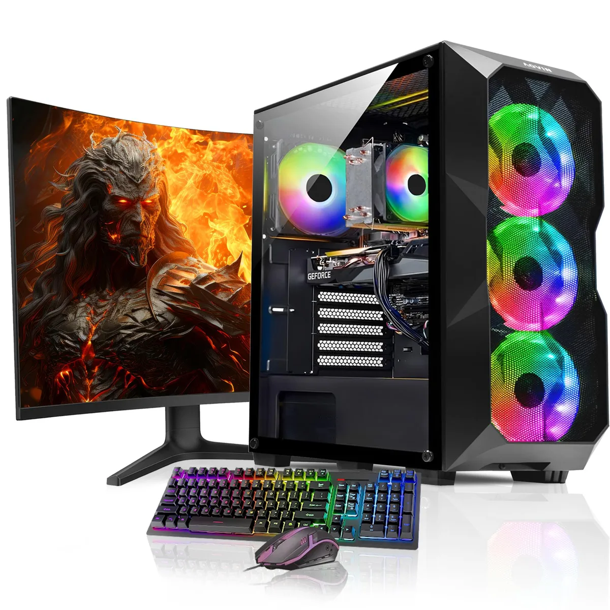 AQVIN AQVIN AQB70 Gaming PC Core i7-6700 RTX 3050 32GB 1TB 27″ Monitor — photo du produit