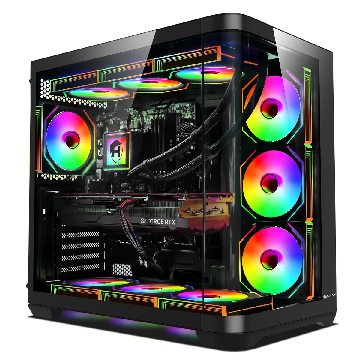 HAJAAN HAJAAN PhantomX Gaming PC i9-12900K RTX 5070 12GB 32GB DDR4 2TB NVMe Liquid Cooling — photo du produit