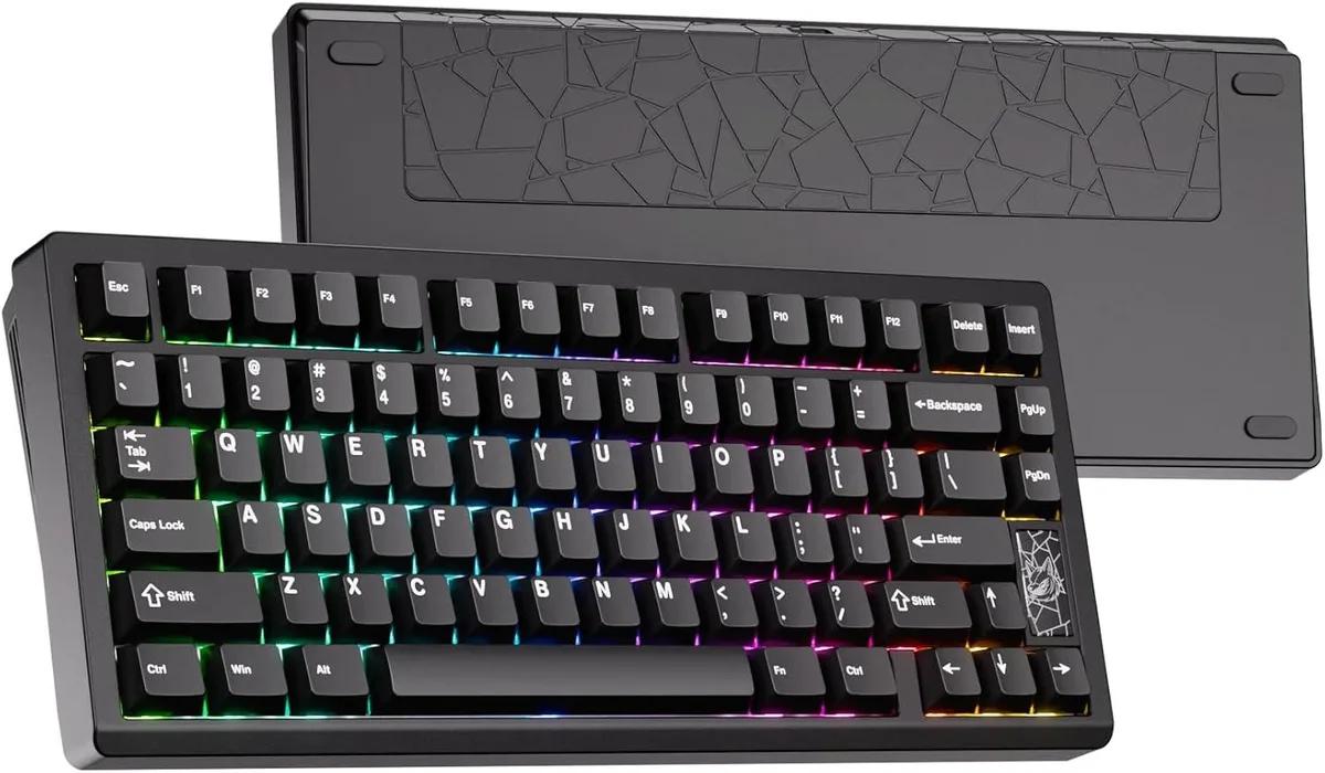 Compact 75% aluminium keyboard with per-key RGB lighting