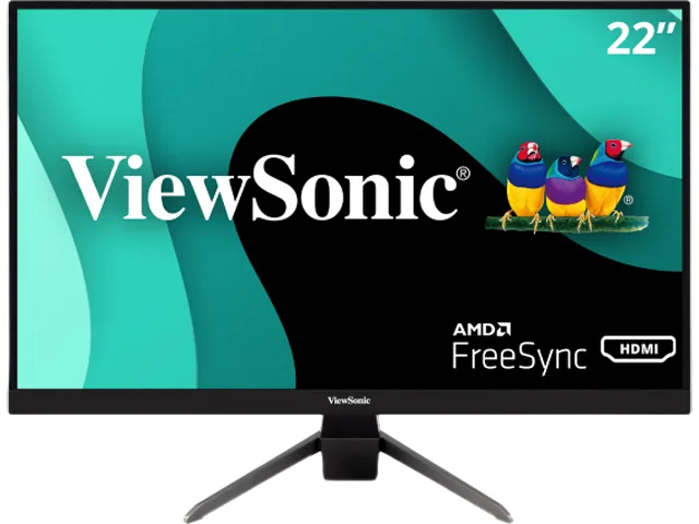 22 inch black flat gaming monitor with ultra thin bezels and tilt stand