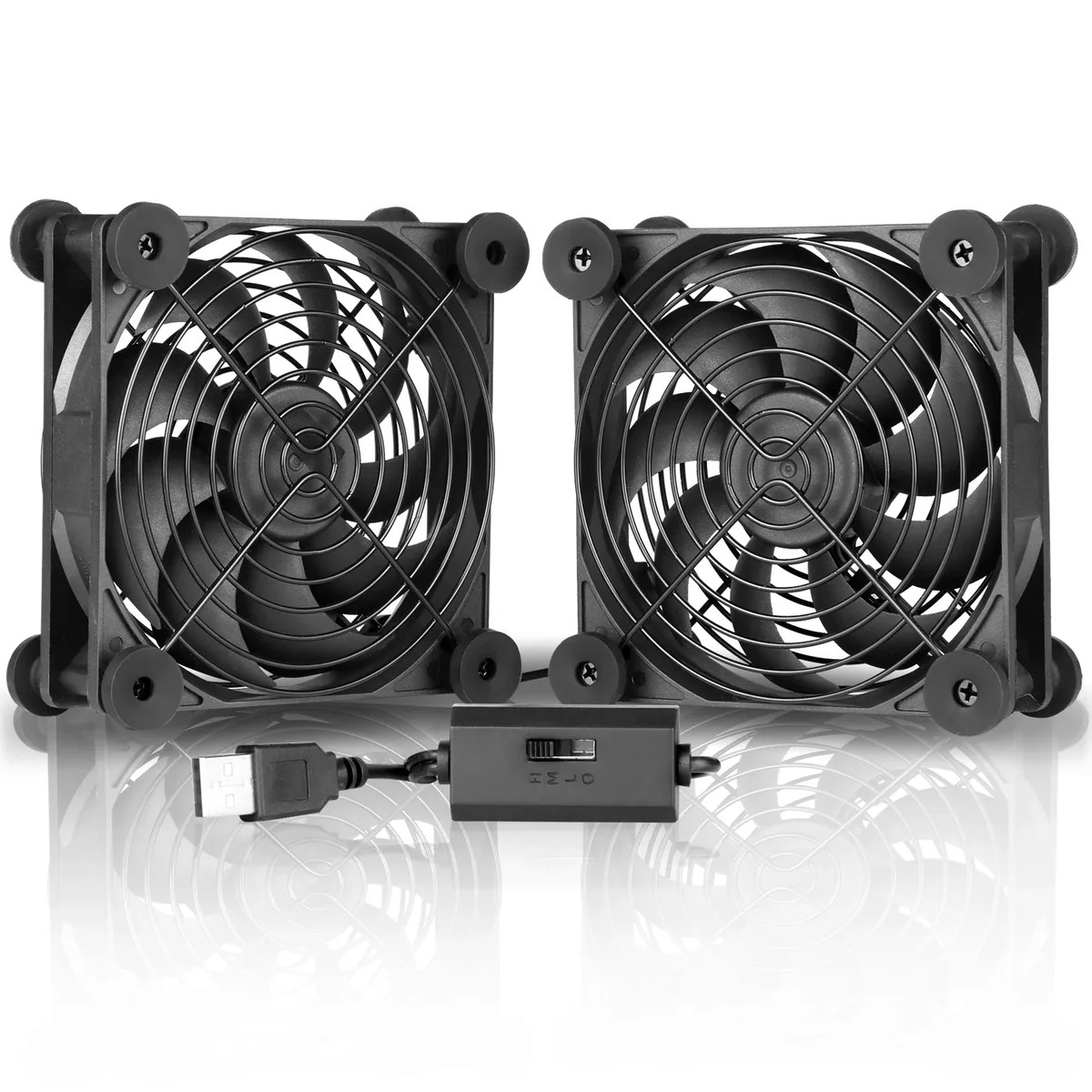 SXDOOL SXDOOL Quiet Dual 120mm USB Case Fan with Controller — 제품 사진