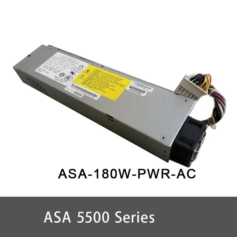 Rectangular black metal ATX power supply unit with label showing ASA 5500 Series 180W DPSN-180AB A 341-0094-03