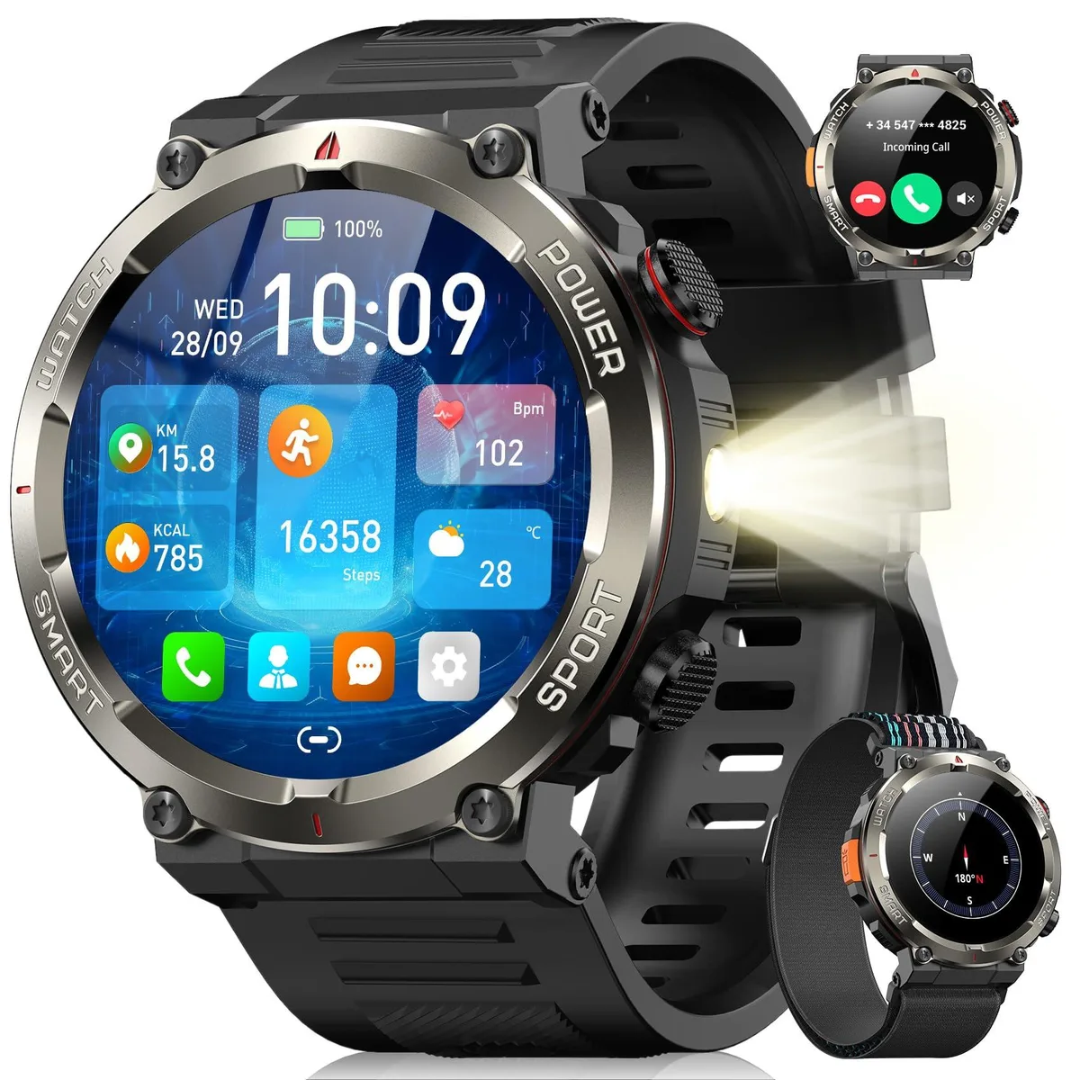 Blackview W50Pro-Black Smart Watch 1.45" 960mAh 100 Days Battery — tuotekuva