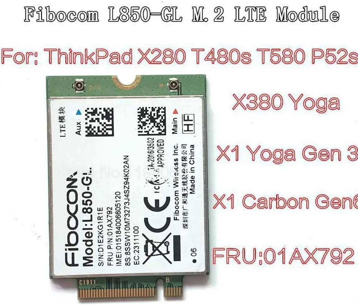 Vszerda Vszerda Fibocom L850-GL 01AX792 WWAN expansion card — foto del prodotto