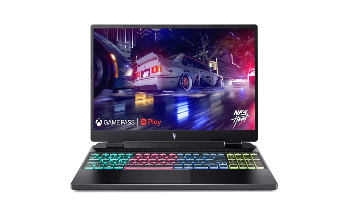 Obsidian Black 16 inch gaming laptop, tapered chassis 1.02 to 1.10 inches thick