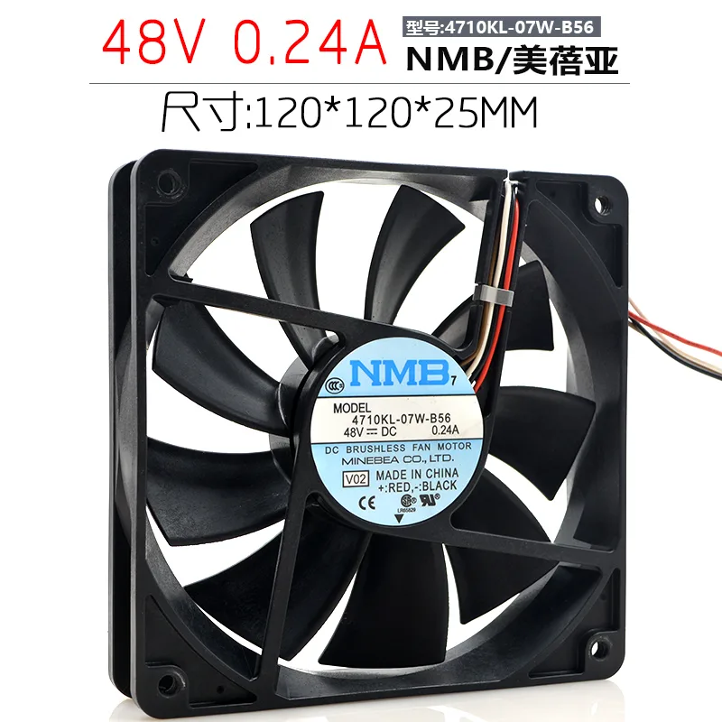 Zyvpee Zyvpee 4710KL-07W-B56 120mm 48V 0.24A 3-wire case fan — foto produk